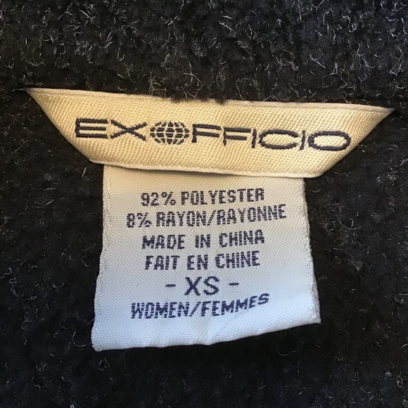 Exofficio Black White Quarter Zip Fleece Jacket - Picture 5 of 6